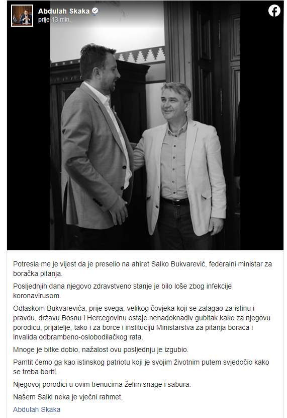 2020-07-29 (2).jpg - Gradonačelnik Skaka: Pamtit ćemo Salku Bukvarevića kao istinskog patriotu koji je svojim životnim putem svjedočio kako se treba boriti